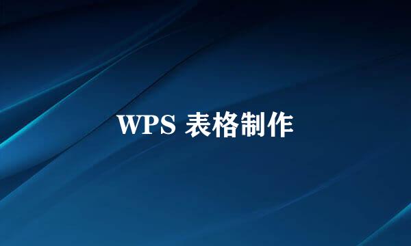 WPS 表格制作