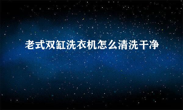 老式双缸洗衣机怎么清洗干净