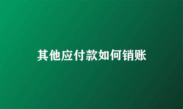其他应付款如何销账