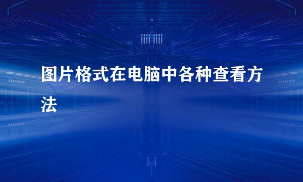 图片格式在电脑中各种查看方法