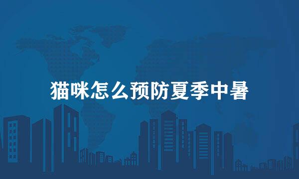 猫咪怎么预防夏季中暑