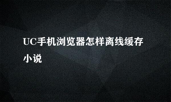 UC手机浏览器怎样离线缓存小说