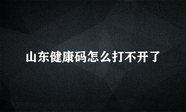 山东健康码怎么打不开了