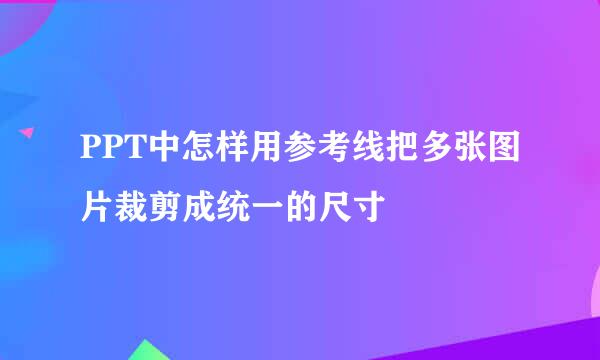 PPT中怎样用参考线把多张图片裁剪成统一的尺寸