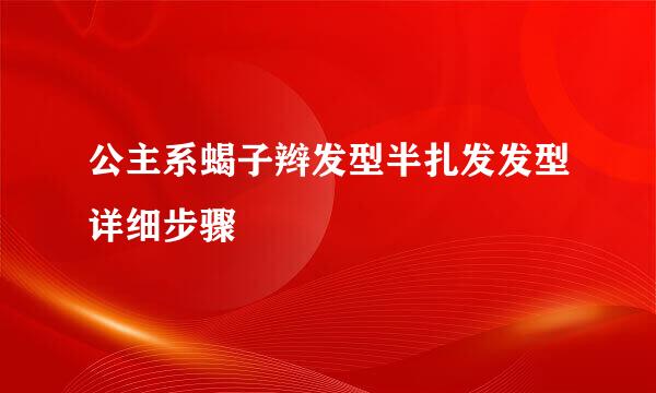 公主系蝎子辫发型半扎发发型详细步骤