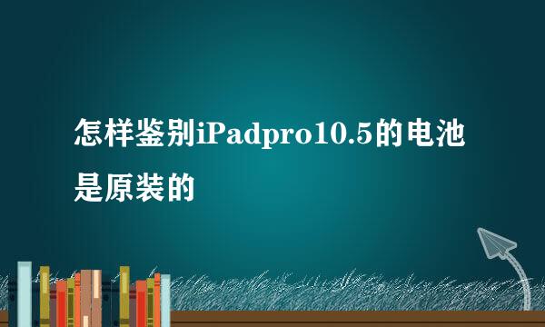 怎样鉴别iPadpro10.5的电池是原装的