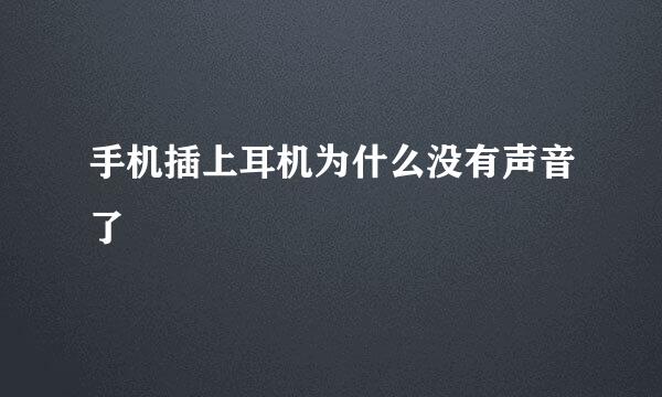 手机插上耳机为什么没有声音了