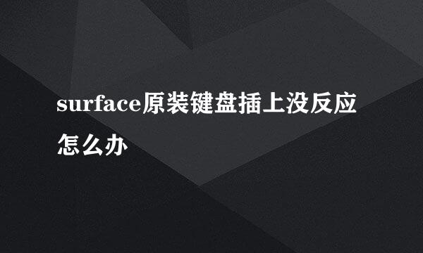 surface原装键盘插上没反应怎么办