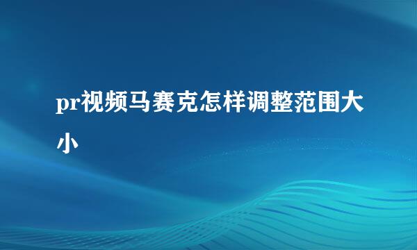 pr视频马赛克怎样调整范围大小