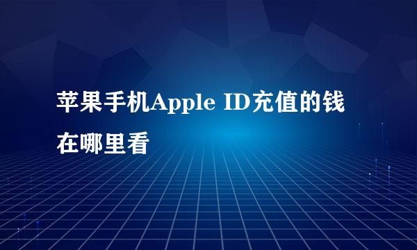 苹果手机Apple ID充值的钱在哪里看