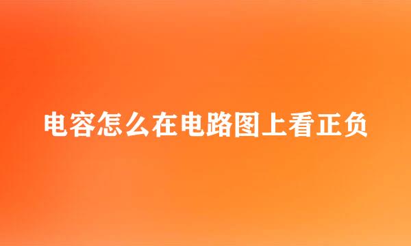 电容怎么在电路图上看正负