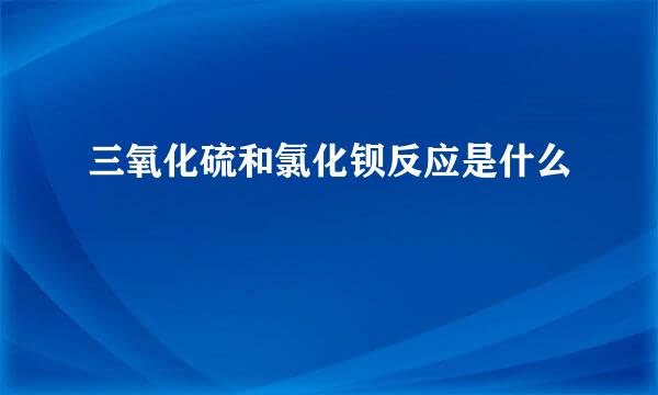 三氧化硫和氯化钡反应是什么