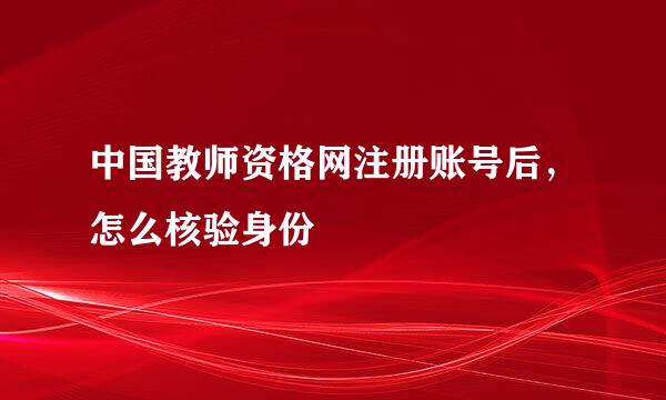 中国教师资格网注册账号后，怎么核验身份