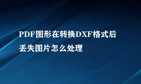 PDF图形在转换DXF格式后丢失图片怎么处理